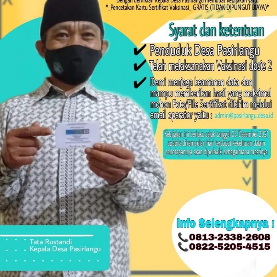 Layanan Pencetakan Kartu Sertifikat Vaksinasi